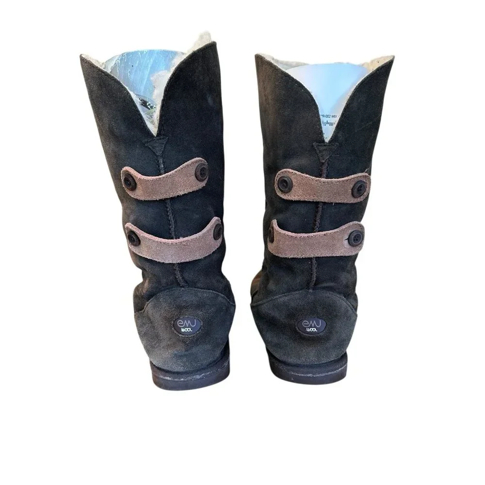 Emu Wool Women's Zoe Dark Green Merino Lined Winter Boots Sz W8 W20221‎ Suede